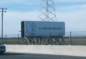 Ad board with a message saying 