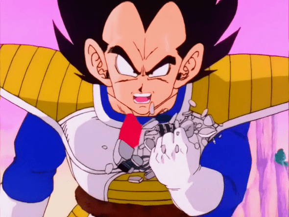 Vegeta crushing its scouter